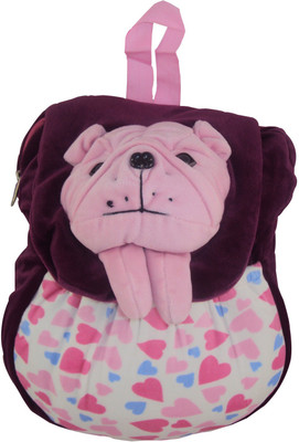 

Sisamor Kids Bag Big Bull Dog with Flap and Pocket School Bag(Purple, Pink, 12 inch)