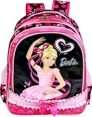 

Mattel Barbie with bow School Bag(Pink, 18 inch)