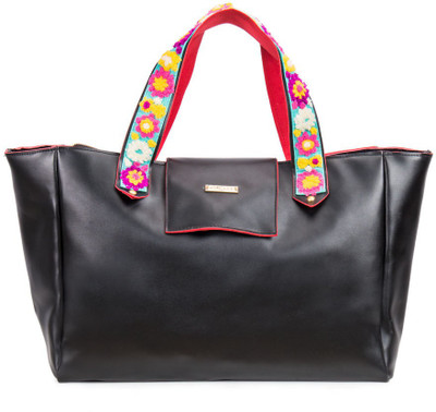 

Chumbak Floral Loops Tote Bag Shoulder Bag(Black, 10 inch)
