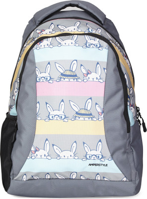 

Amperstyle Grey Rabbit Printed Backpack(Grey, 25 L)