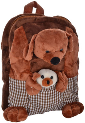 

Twisha Nursery Dog With Baby School Bag(Brown, 5 inch)