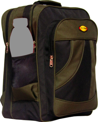 

Nl Bags 5th to 8th std school bag Waterproof School Bag(Black, Green, 25 L)