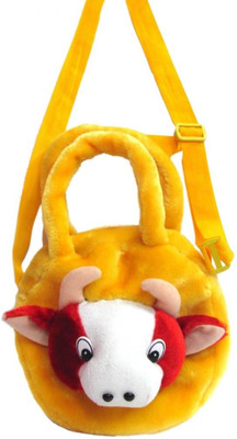 

Tickles Cow Hand Bag/Purse School Bag(Yellow, Red, 7 inch)
