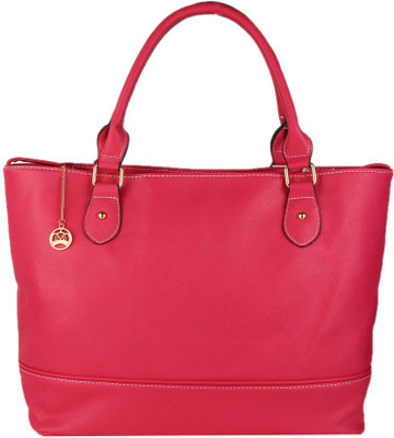 

Moedbuille Pink Polyurethane (PU) Tote Handbag School Bag(Pink, 12 inch)