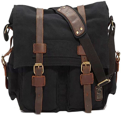 

Maxbell Canvas Military Messemger Bag Messenger Bag(Black, 12 inch)