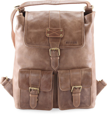 

Hide & Sleek Men's Distressed Leather Backpack Backpack(Brown, 26 inch)