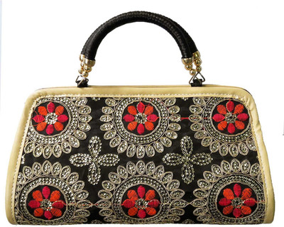 

CraftEra Exclusive Handmade Modish Golden Thread Black Clutch Handbag Waterproof Multipurpose Bag(Black, 24 inch)
