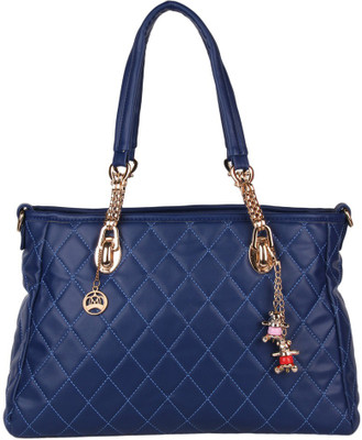 Moedbuille Navy Blue Letherette Handbag [MBHB00055] School Bag(Blue, 9 inch)