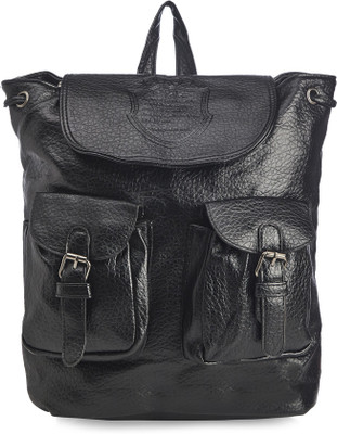 

Vero Couture Black Textured with Two External Pocket Backpack(Black, 15 L)