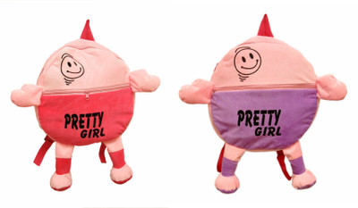 

JRP Mart Combo Backpack Pink Pretty Girl and Purple pretty Girl Backpack(Multicolor, 14 inch)