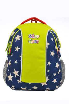

Star Gear Multi Star Print Waterproof School Bag(Green, 17 L)