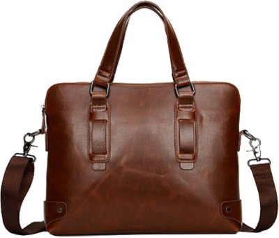 

FemNmas Brown Men 11 inch Leather Bag Messenger Bag(Multicolor, 12 inch)