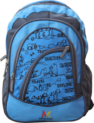 Moladz SCHOOL TIME Waterproof School Bag(Sky Blue, 16 inch)