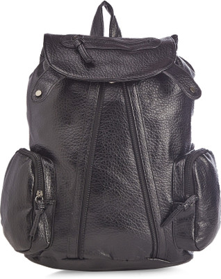 Vero Couture Black Zipper Backpack(Black, 15 L)