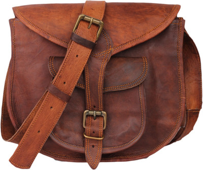 echo LEATH115 Messenger Bag(Brown, 15 inch)