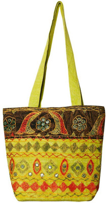 

Gomati Ethnic Jaipuri Embroidery Mirror Work Olive College Bag 104 Shoulder Bag(Multicolor, 10 inch)