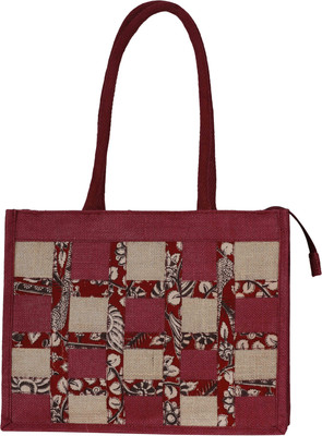 

Jute Tree JB330-KALAMKARI CHECKED BAG Multipurpose Bag(Maroon, 1 inch)