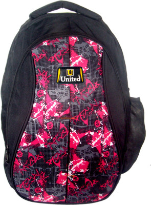 

U United Camouflage Series 35 L Laptop Backpack(Pink), Pink and black
