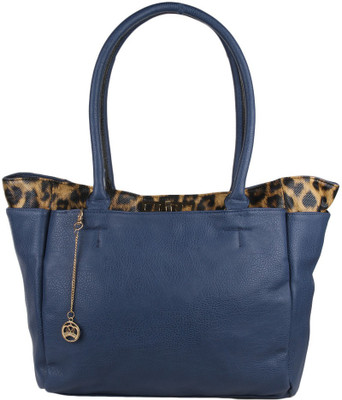

Moedbuille Navy Letherette Tote Handbag [MBHB00023] Shoulder Bag(Blue, 12 inch)