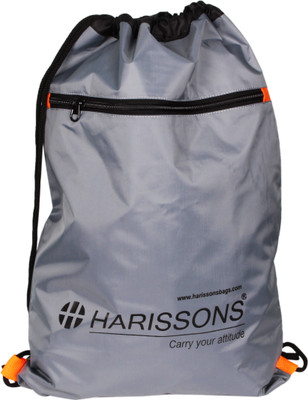 

Harissons Drawstring bag for gym and tution Waterproof Backpack(Grey Orange, 11 L)