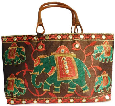 

Hot Sea Laviva Brown Colored Handcrafted Elephant Printed Women Handbag Shoulder Bag(Brown, 5 inch)