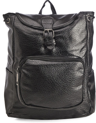 

Vero Couture Black Textured Drawstring Backpack(Black, 15 L)