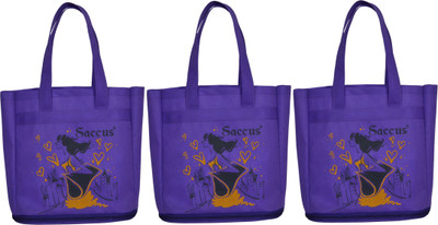 

Saccus NonWoven Shopping Bag (Purple) Pack of 3 School Bag(Purple, 5 L)