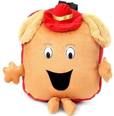 Tickles Cute Puppy Male Bag School Bag(Brown, Pink, 13 inch)