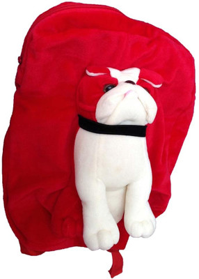 JRP Mart Red Bull Dog Soft Toy Bag School Bag(Red, 2 L)