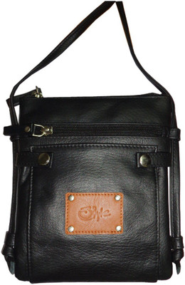 

Style 98 Style 98 Black Leather Casual Sling Bag For Boys and Girls Sling Bag(Black, 2 L)