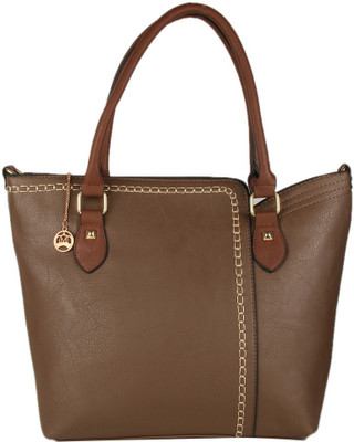 

Moedbuille Brown Polyurethane (PU) Tote Handbag School Bag(Brown, 13 inch)