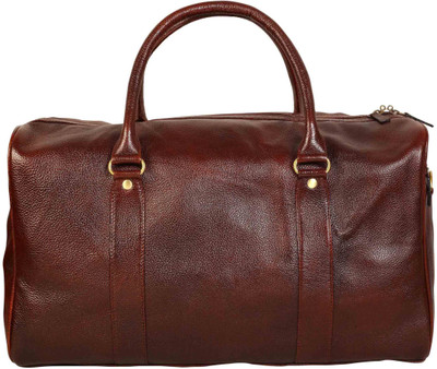 

Scharf Ted TaylorI Beg To Duffel Genuine Leather Duffle Cum Gym Bag Weekender(Brown, 11 inch)