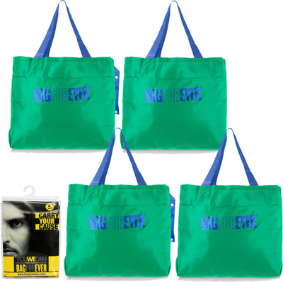 

Bagforever Bagforever set of 4 green Shopping Bag Waterproof Multipurpose Bag(Green, 25 L)