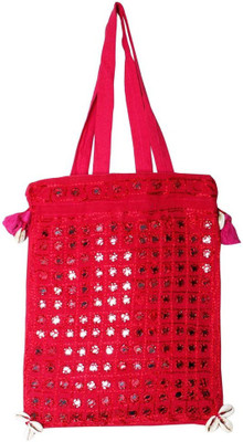 

Gomati Ethnic Embroidery Mirror Work DeepPink Fancy Carry Bag 102 Shoulder Bag(Multicolor, 13 inch)