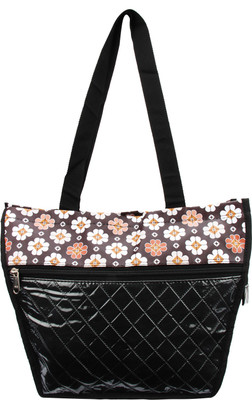 

OpulenceMedia by Black bag with flower print Waterproof School Bag(Black, 20 inch)