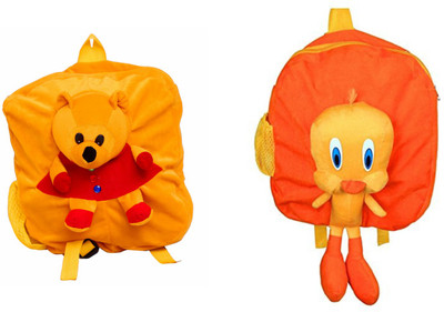 

JRP Mart Combo Backpack Yellow Bear Bag Pack and Yellow Bird Bag Backpack(Multicolor, 14 inch)