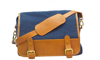 

Romari canvaslaptop Messenger Bag(Blue, 2 L)