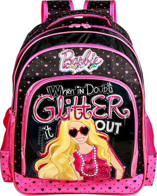 

Mattel by Barbie Glitter it out School Bag(Black, 18 inch)