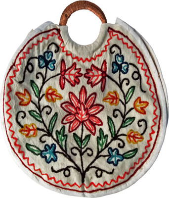 

The Koshur Kul Ethnic Kashmiri Bag Multipurpose Bag(White, Multicolor, 5 inch)