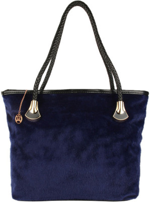 

Moedbuille Navy Polyurethane (PU) Tote Handbag School Bag(Navy Blue, 12 inch)