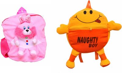 

JRP Mart Combo Backpack Pink bag and Orange Naughty Bag Backpack(Multicolor, 14 inch)