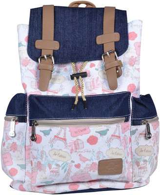 WEBHIN Webhin Women And Girl's White Canvas Backpack, Casual Backpack WBBP88 Backpack(White, 22 L)