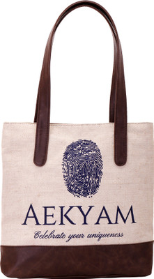 

Aekyam Canvas Tote Bag School Bag(Brown, 5 L)