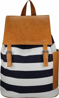 

Angesbags Anges Strips Back Pack School Bag(White, 10 L)