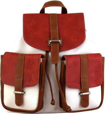 

Lychee Bags Kelly 1 L Small Backpack(White), Dark pink;white