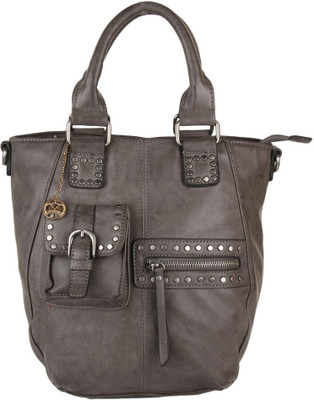 

Moedbuille Grey Letherette Satchel Handbag [MBHB00011] School Bag(Grey, 12 inch)