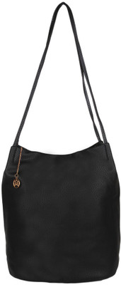 

Moedbuille Black Letherette Handbag [MBHB00054] Shoulder Bag(Black, 14 inch)