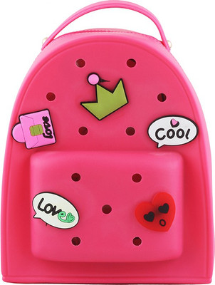 

Styler Girls & Boys Pink Rubber Waterproof Backpack(Pink, 3 inch)