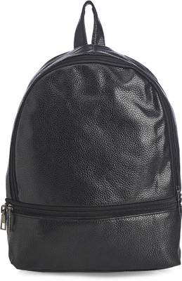 

Vero Couture Black Textured Two Pcoket Backpack(Black, 15 L)