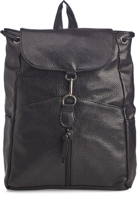 

Vero Couture Black Textured Five Pocket Backpack(Black, 15 L)